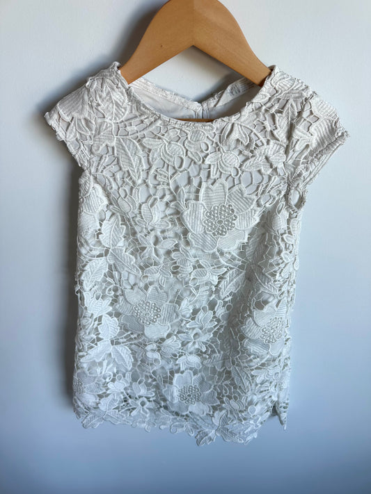 H&M White Doily Dress / 4-5 years