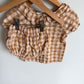 Hema Brown Checkered Top + Shorts Set / 6-9m