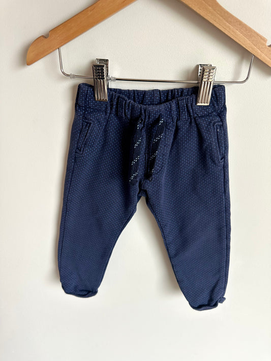 Blue Dotted Drawstring Pants / 12m