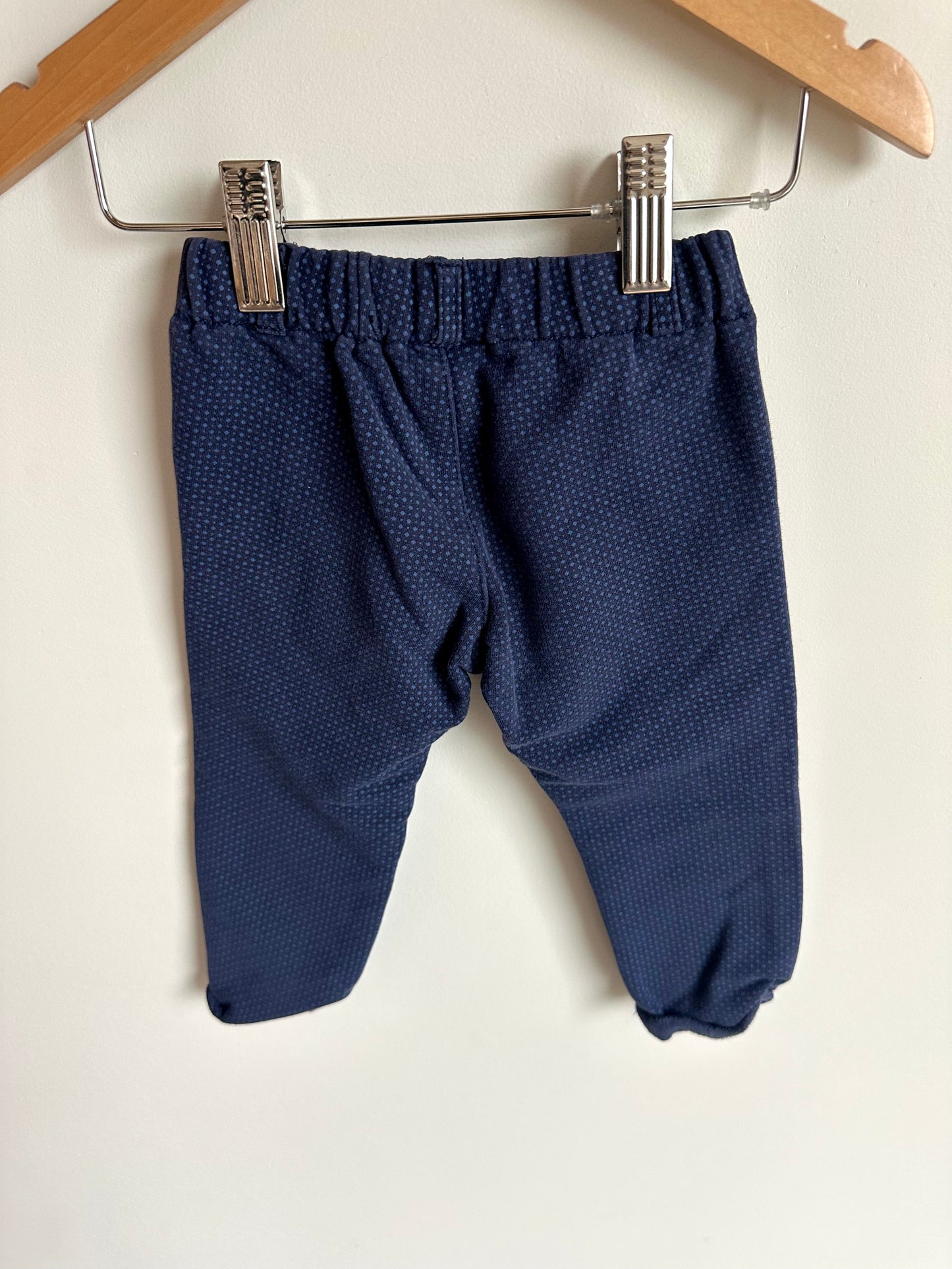 Blue Dotted Drawstring Pants / 12m