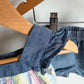 Chambray and Vertical Stripes Top + Short Set / 12-18m