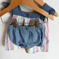Chambray and Vertical Stripes Top + Short Set / 12-18m
