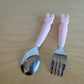 Loulou Lollipop Pink Bunny Utensils