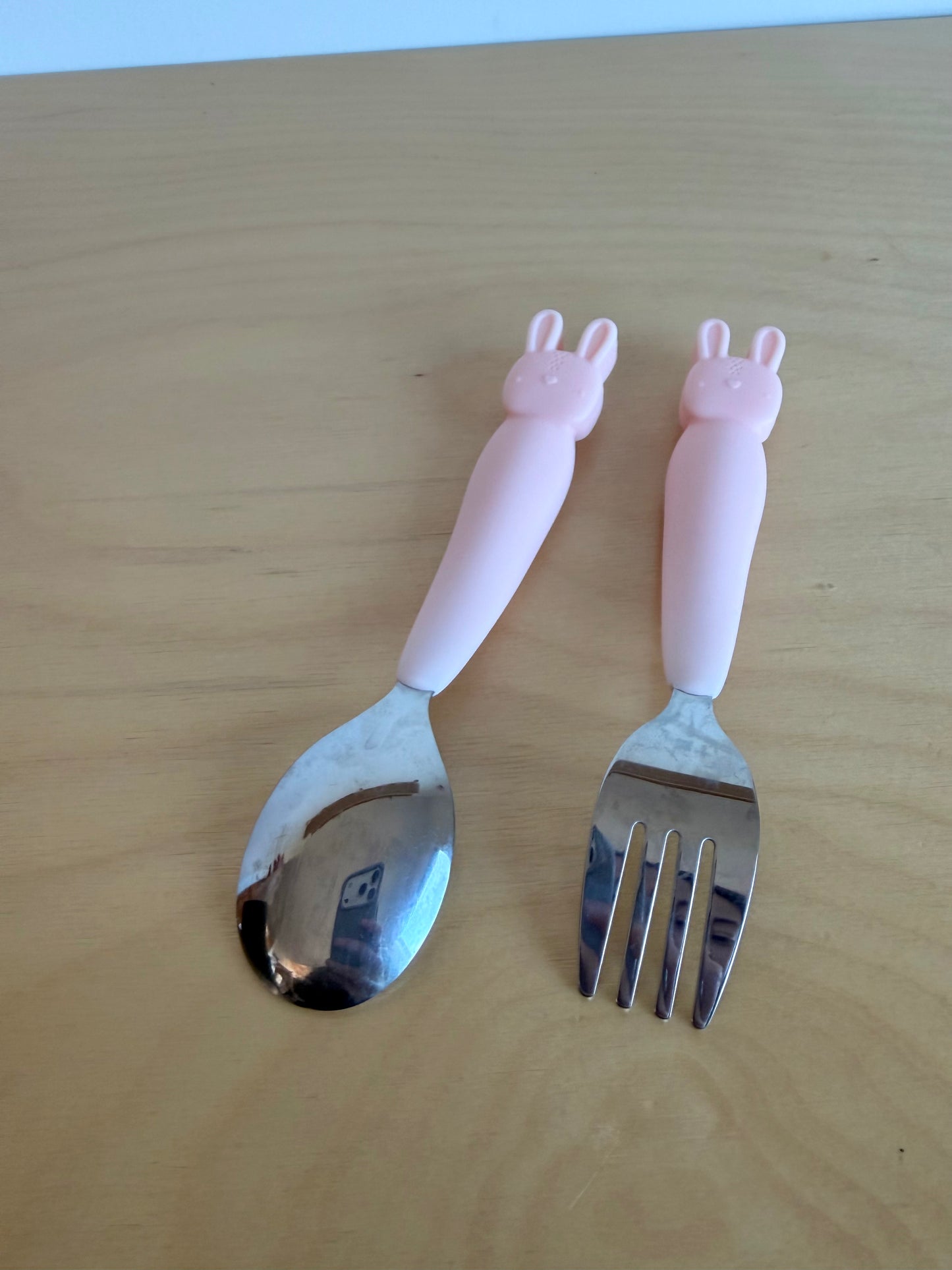 Loulou Lollipop Pink Bunny Utensils