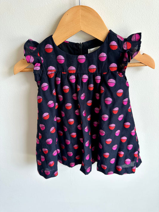 Circle Navy Dress / 3-6m