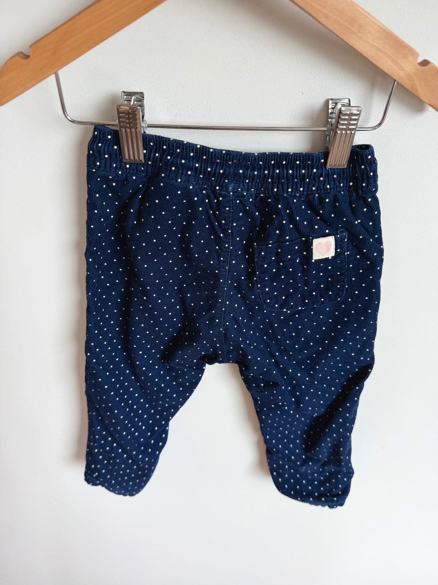 H&M Dotted Navy Pants / 9-12m