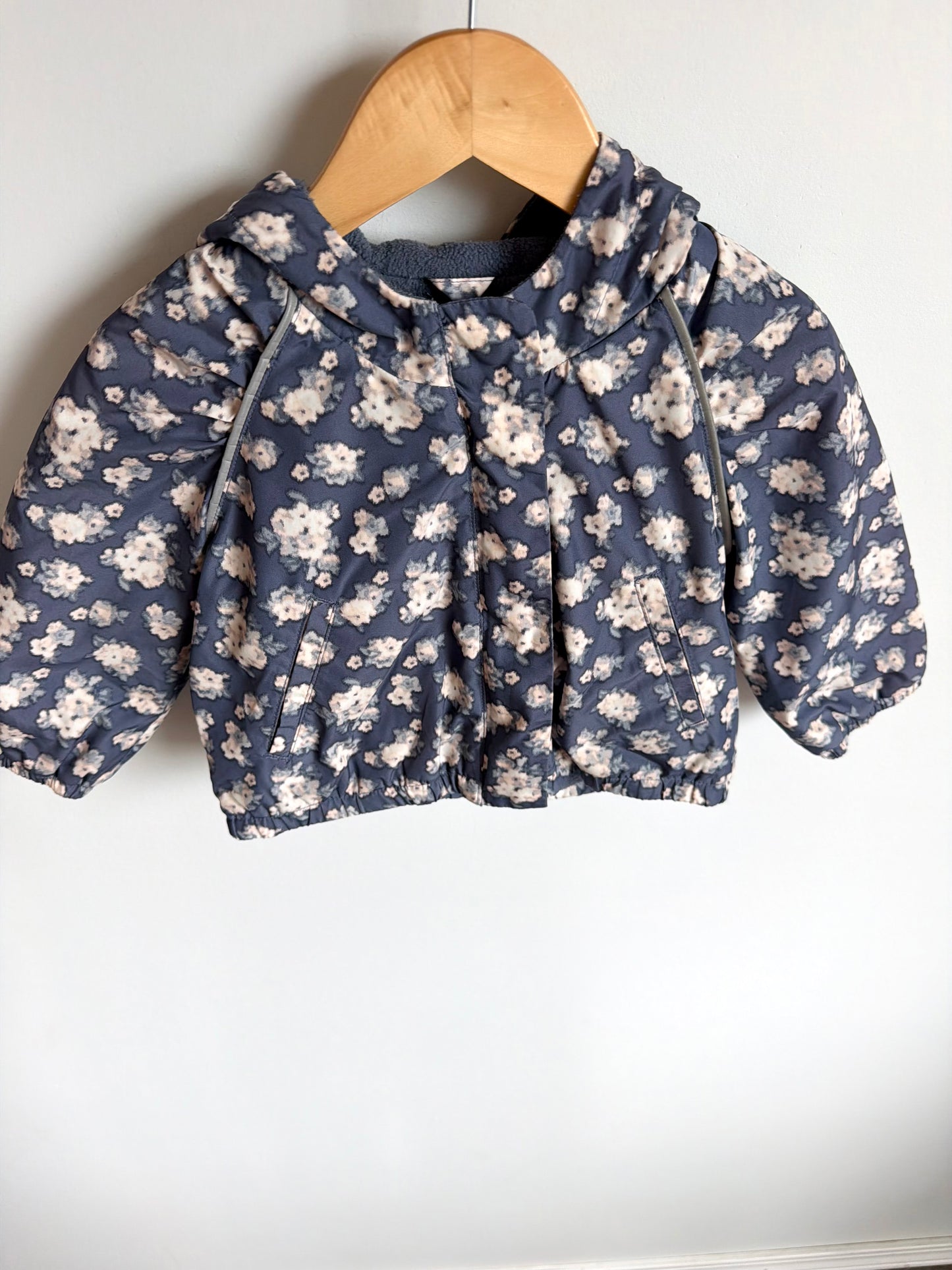 Gap Blue Floral Fleece Lined Jacket / 12-18m