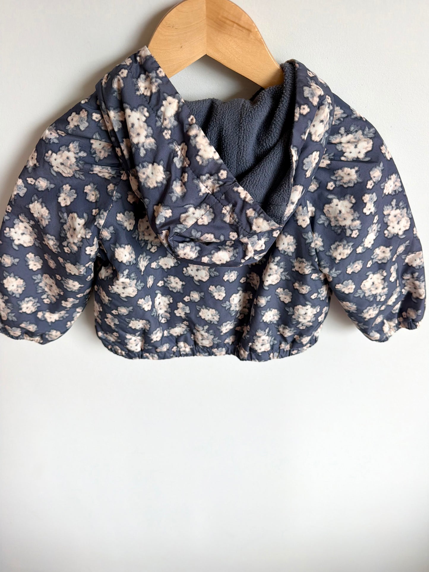 Gap Blue Floral Fleece Lined Jacket / 12-18m