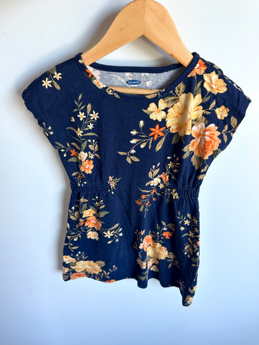 Navy Floral Dress / 5 years