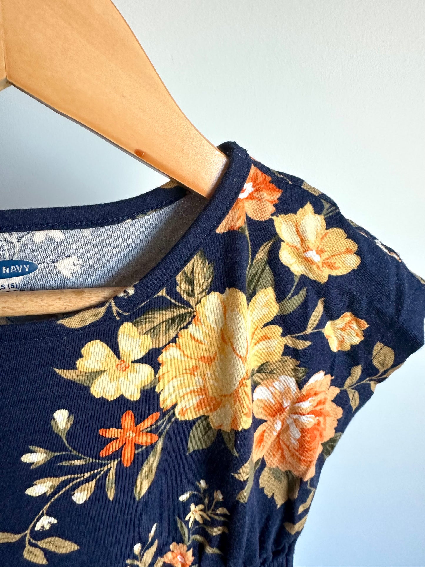 Navy Floral Dress / 5 years