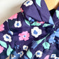 Navy Floral Fleece Lined Rain Jacket / 12m