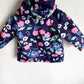 Navy Floral Fleece Lined Rain Jacket / 12m