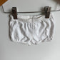 White Bloomer Cotton Shorts / 3-6m