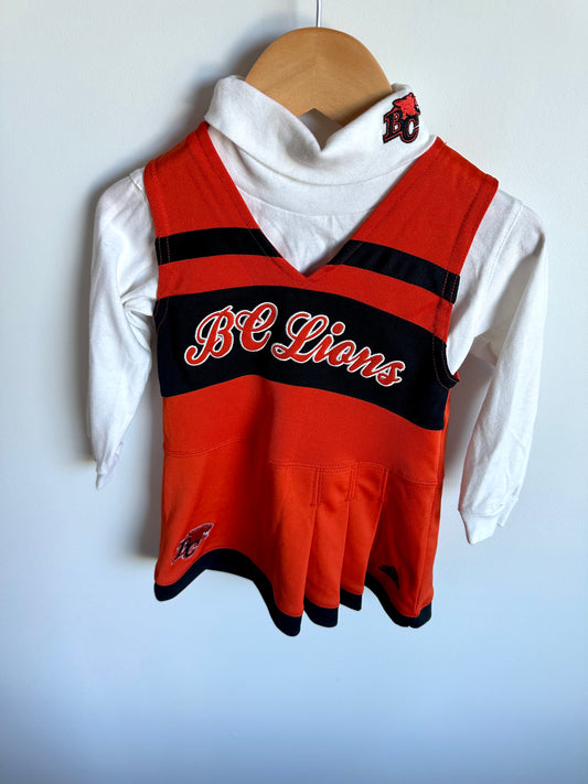 Orange and white sports uniform with 'BC Lions' text 