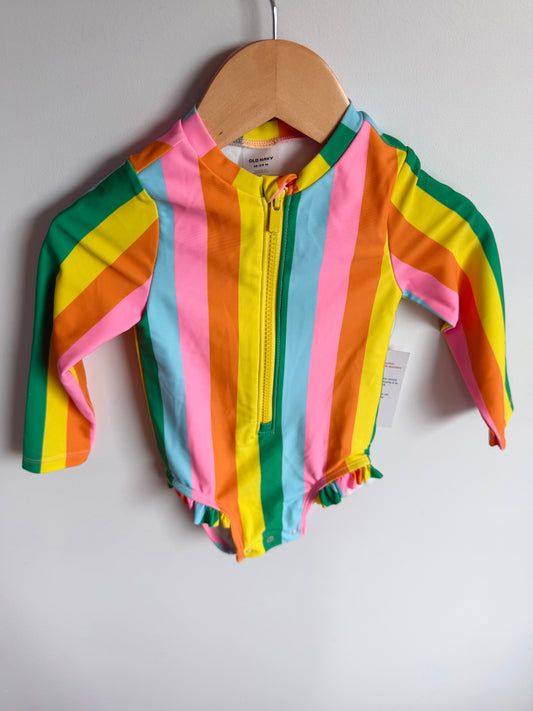 Colorful Vertical Striped Swimsuit (With tags) / 18-24m