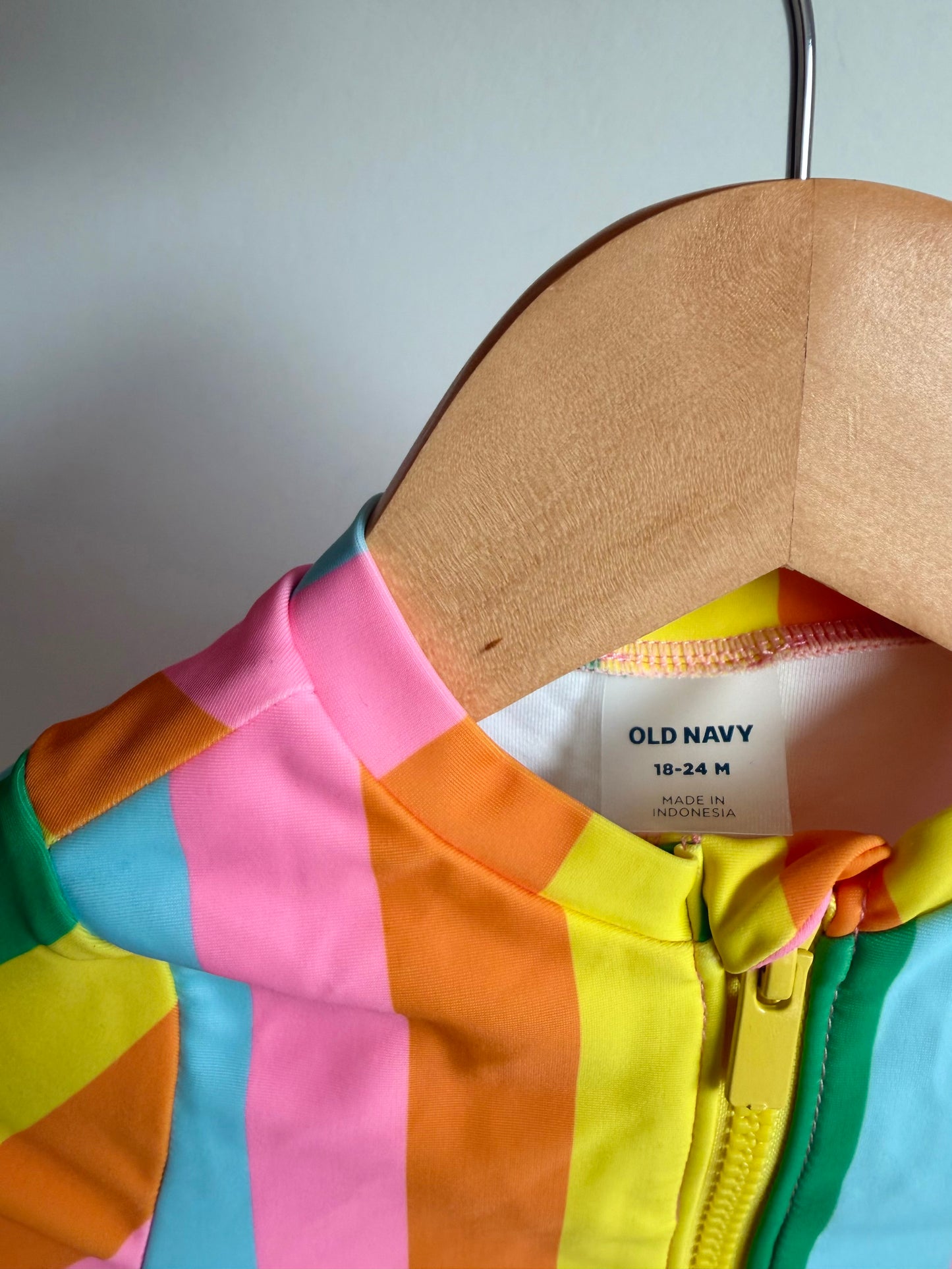 Colorful Vertical Striped Swimsuit (With tags) / 18-24m
