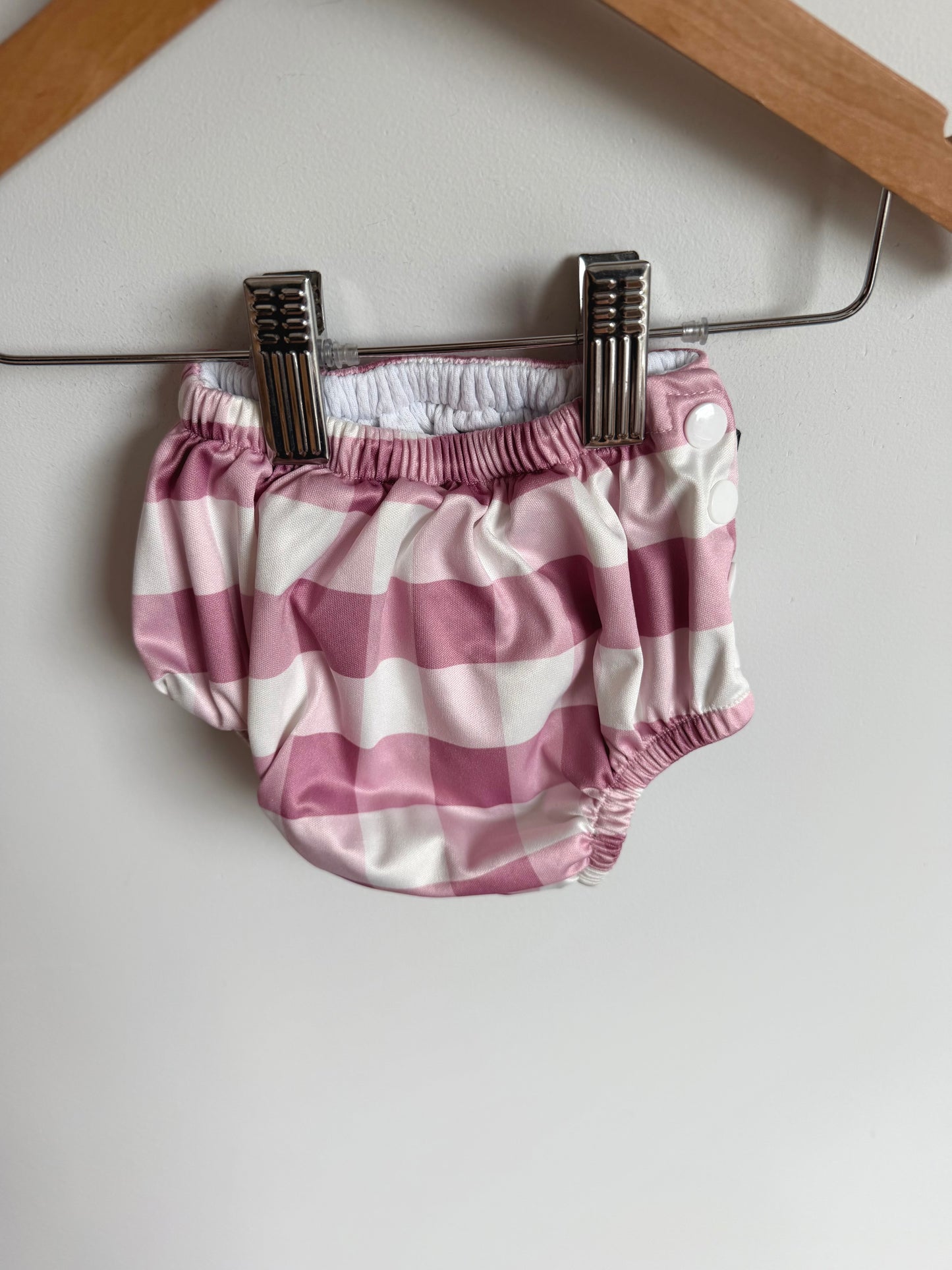 Honeysuckle Pink Checkered Swim Diaper / 18-24m