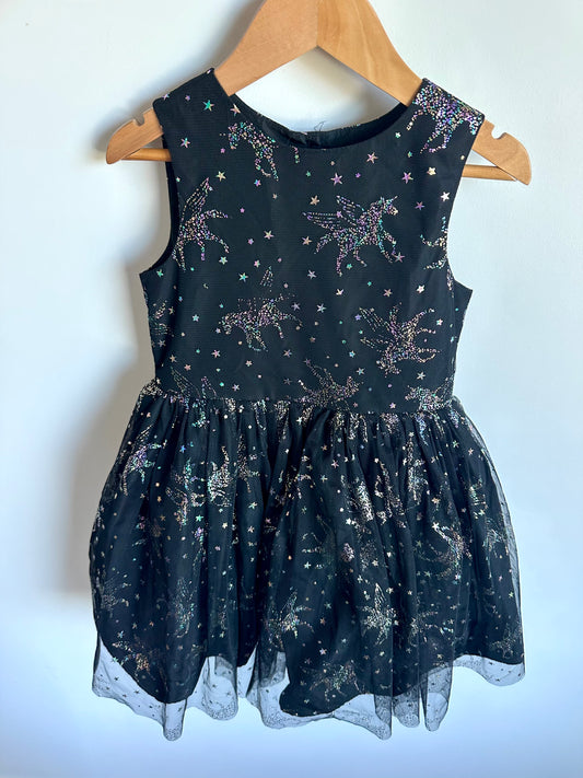 Sparkly Black Unicorn Dress / 6 years