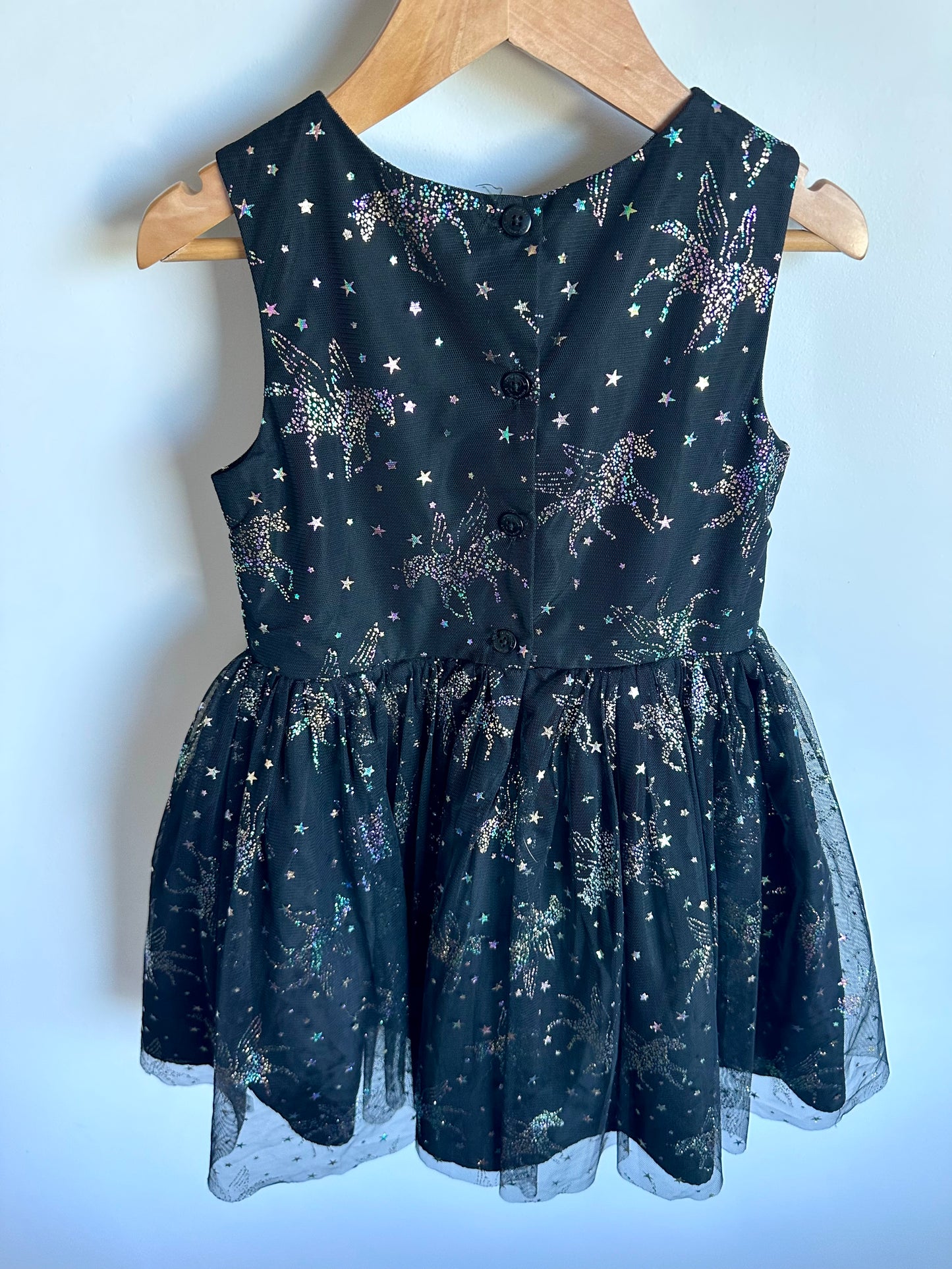 Sparkly Black Unicorn Dress / 6 years