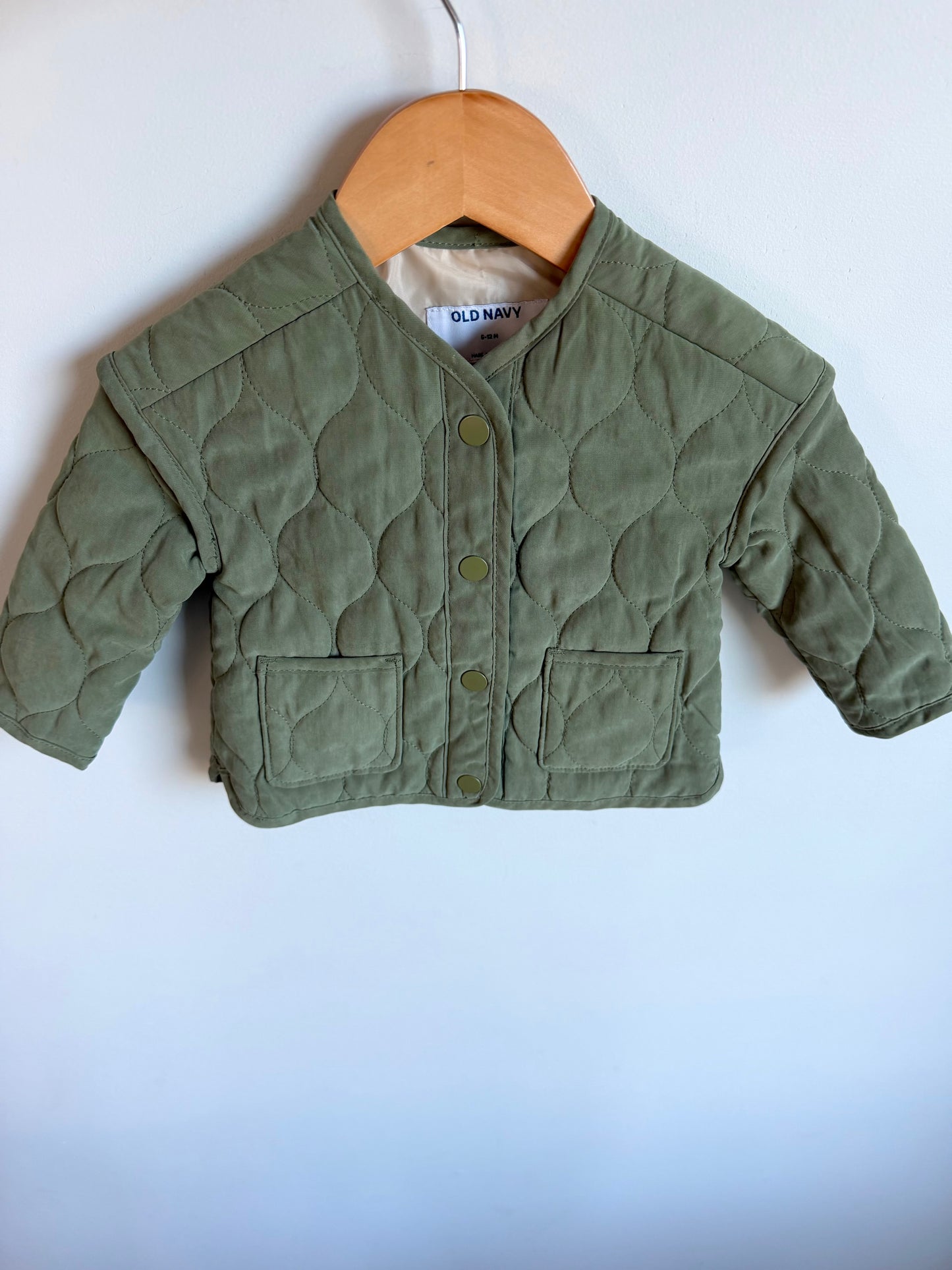 Green Quilted Coat / 6-12m
