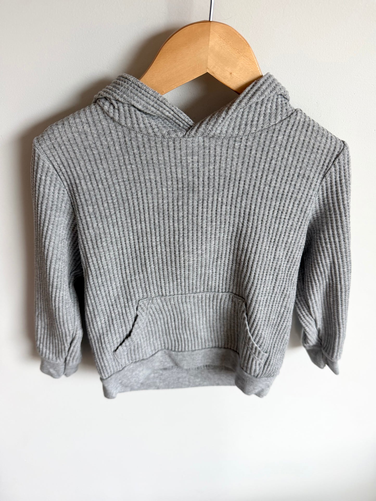 Grey Waffle Hooded Long Sleeve / 4T
