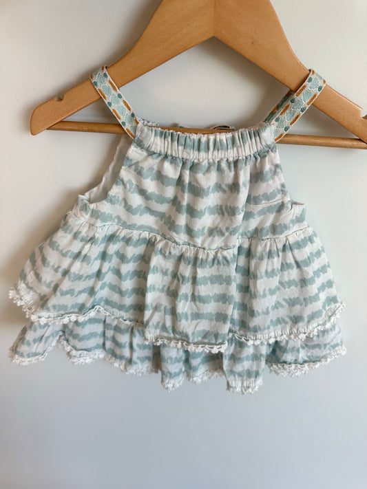 Tiered Sage and White Top / 2T