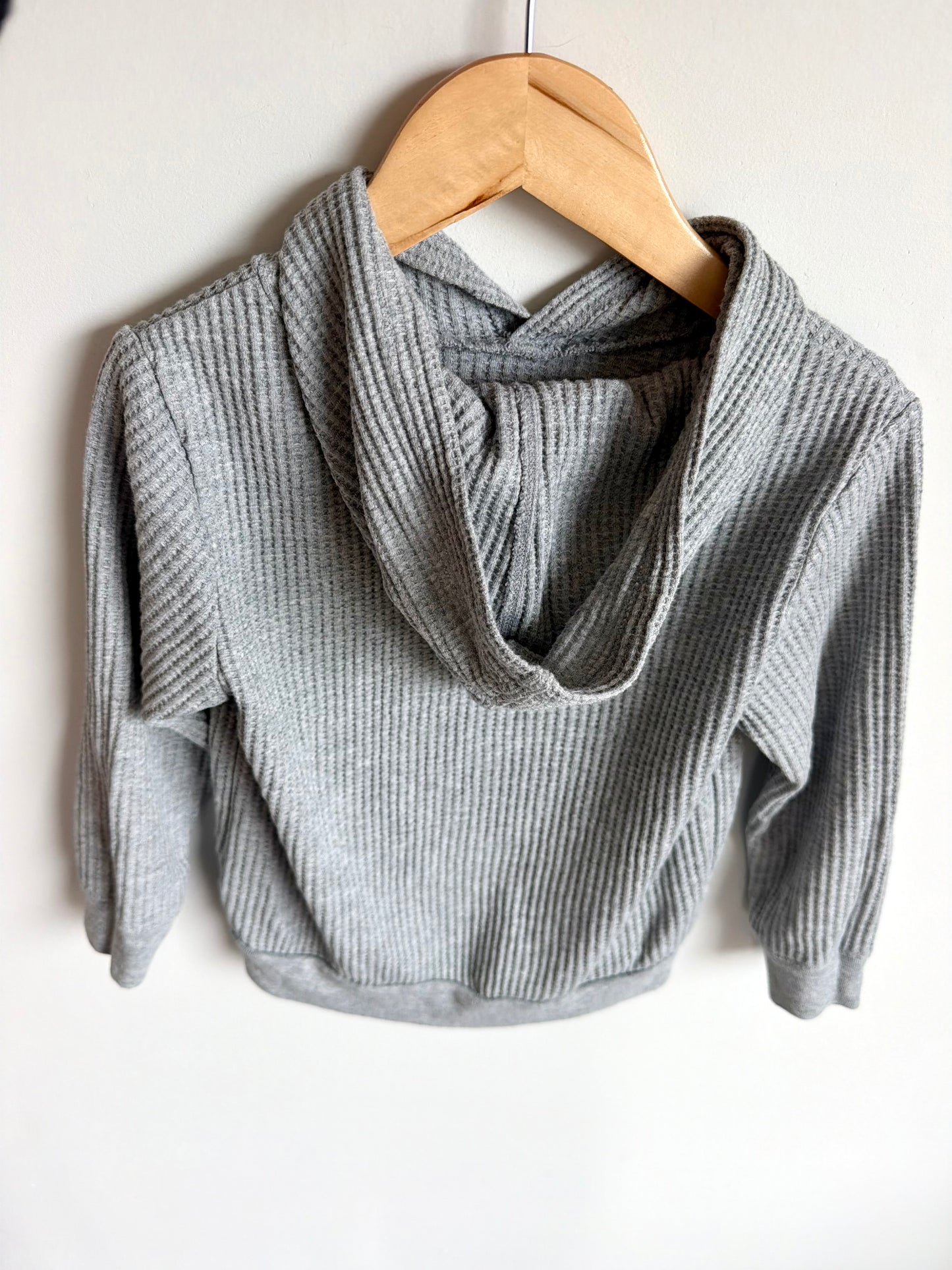 Grey Waffle Hooded Long Sleeve / 4T
