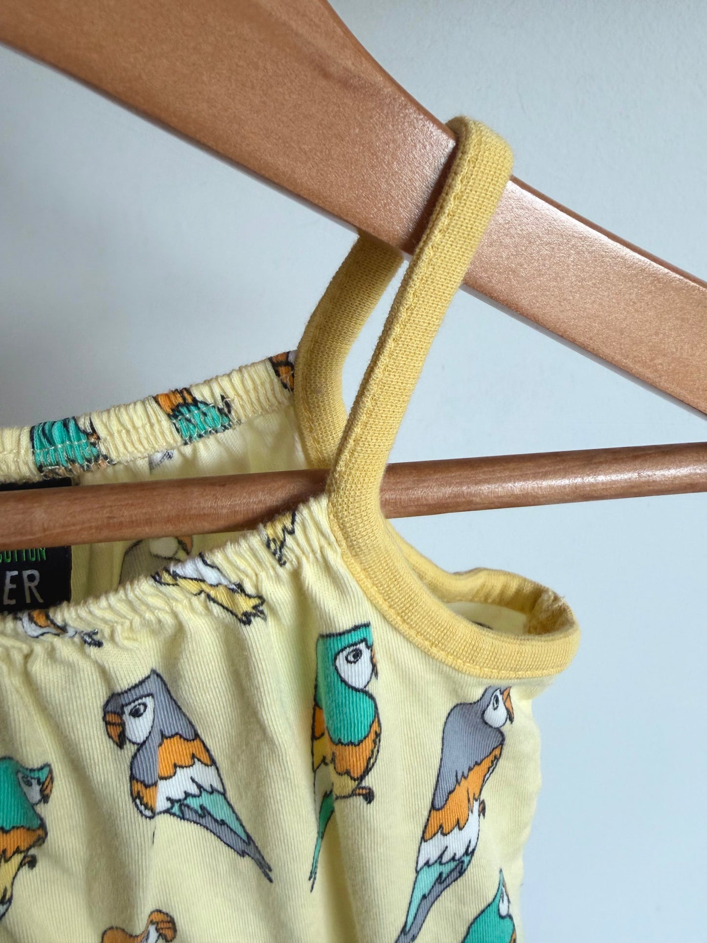 Parrot Yellow Organic Cotton Romper / 9-12m