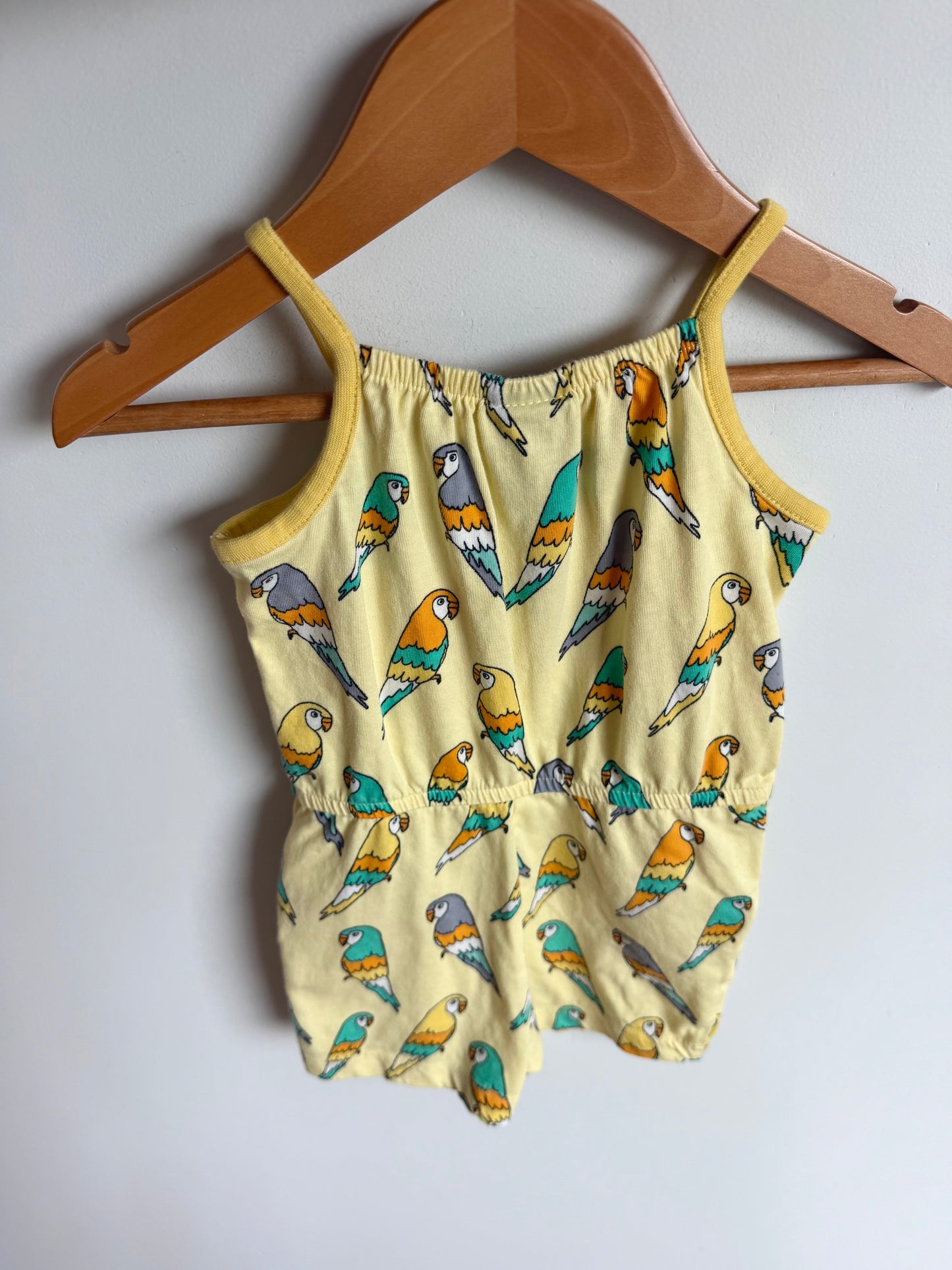 Parrot Yellow Organic Cotton Romper / 9-12m