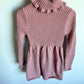 Pink Rib Knit Turtle Neck Dress / 7-8 years
