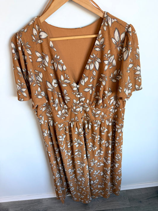 Bronze Floral Maternity Dress / Med-Lg?