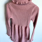 Pink Rib Knit Turtle Neck Dress / 7-8 years