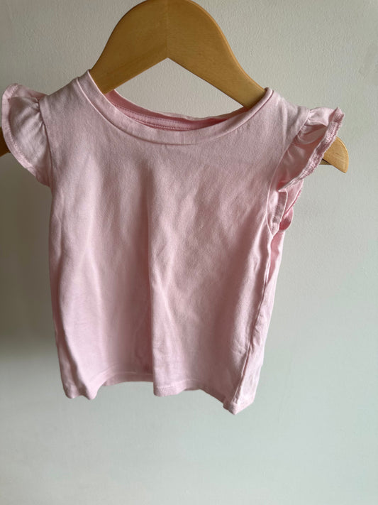 Pink Ruffle Sleeve Top / 3T