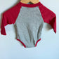 Red Sleeve Grey Bodysuit / 6m