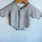 Striped Grey + White Thick Bodysuit / 6m