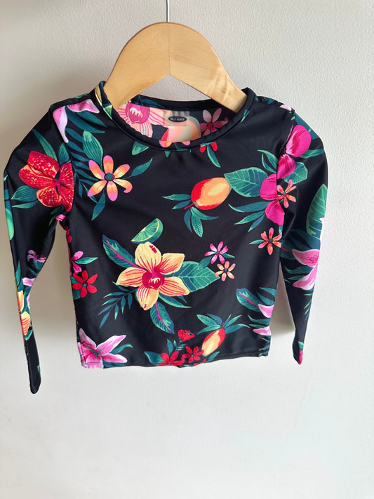 Black Tropical Swim Top / 2T?