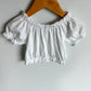 Mayoral Cropped White Top Floral Wooden Buttons / 24m