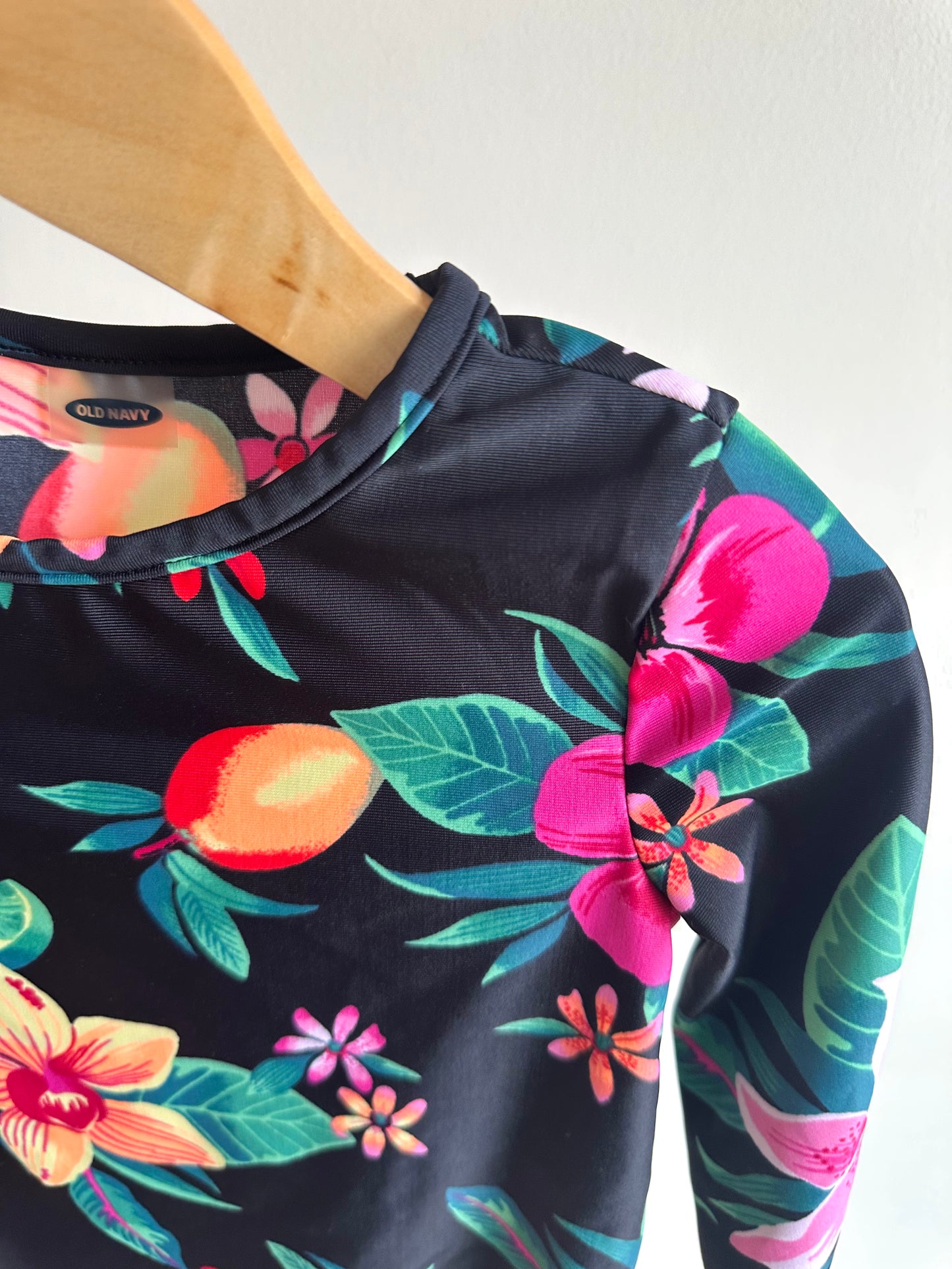 Black Tropical Swim Top / 2T?