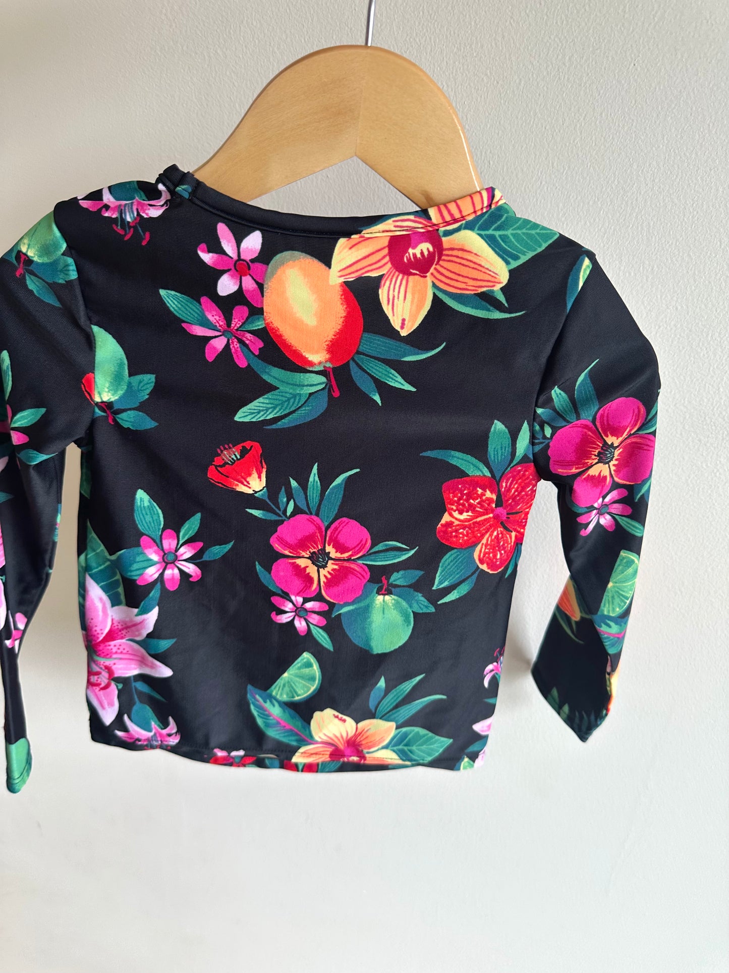 Black Tropical Swim Top / 2T?