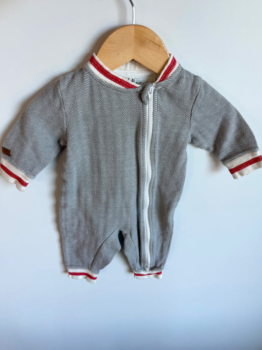 Grey with Red Trim Sleeper / 3-6m