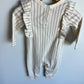 Pehr Organic Blush Striped Ruffle Jumpsuit / 6-12m