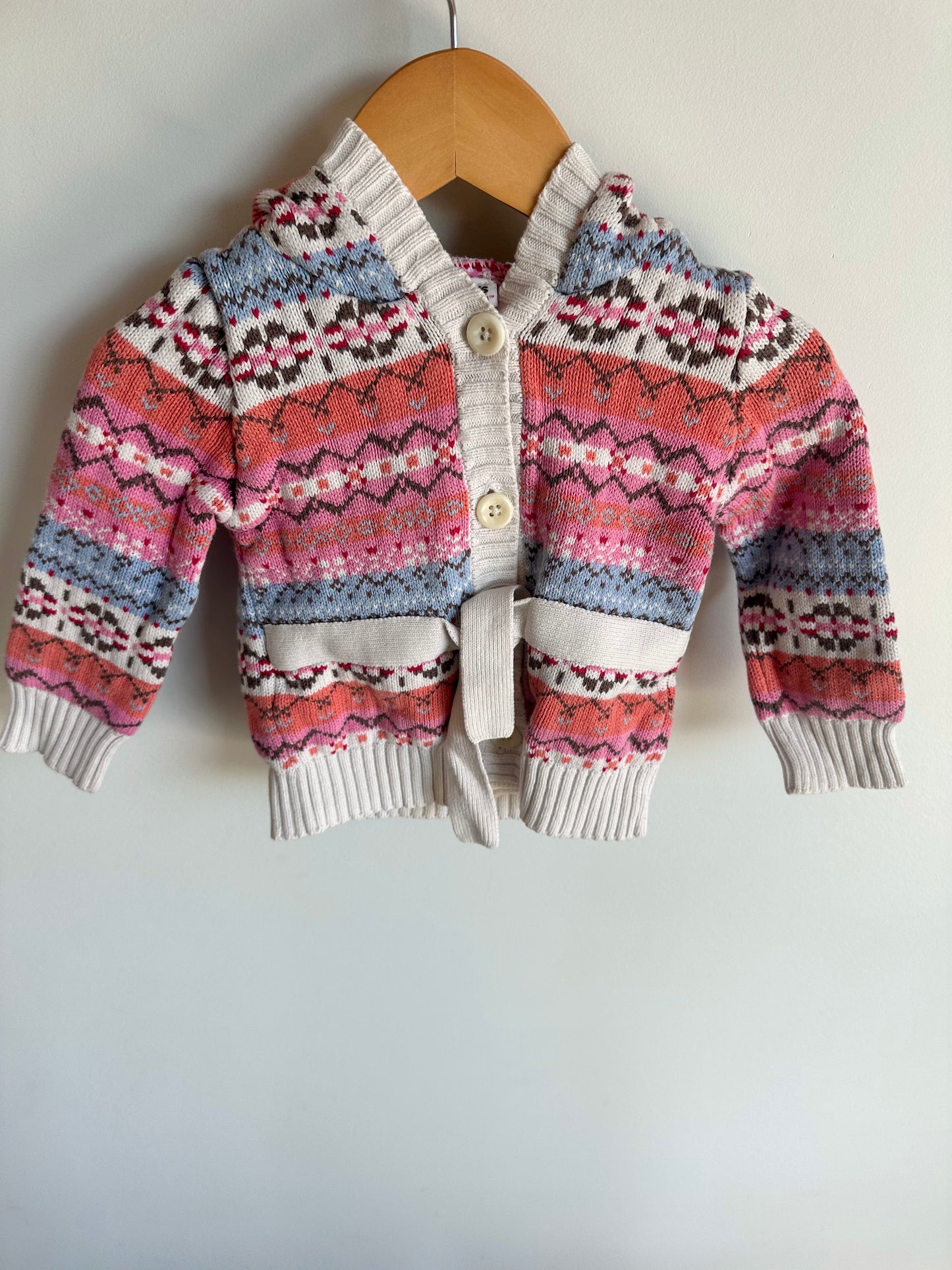 Hooded Aztec Colorful Sweater / 2T