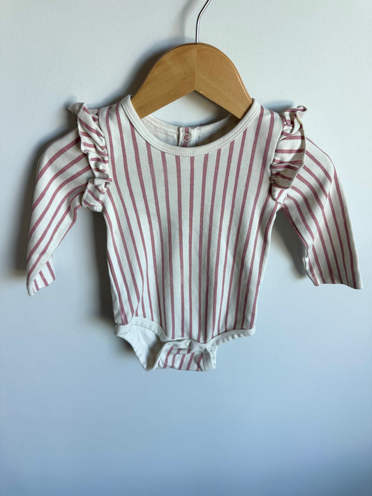 Pehr Organic Blush Striped Bodysuit / 6-12m