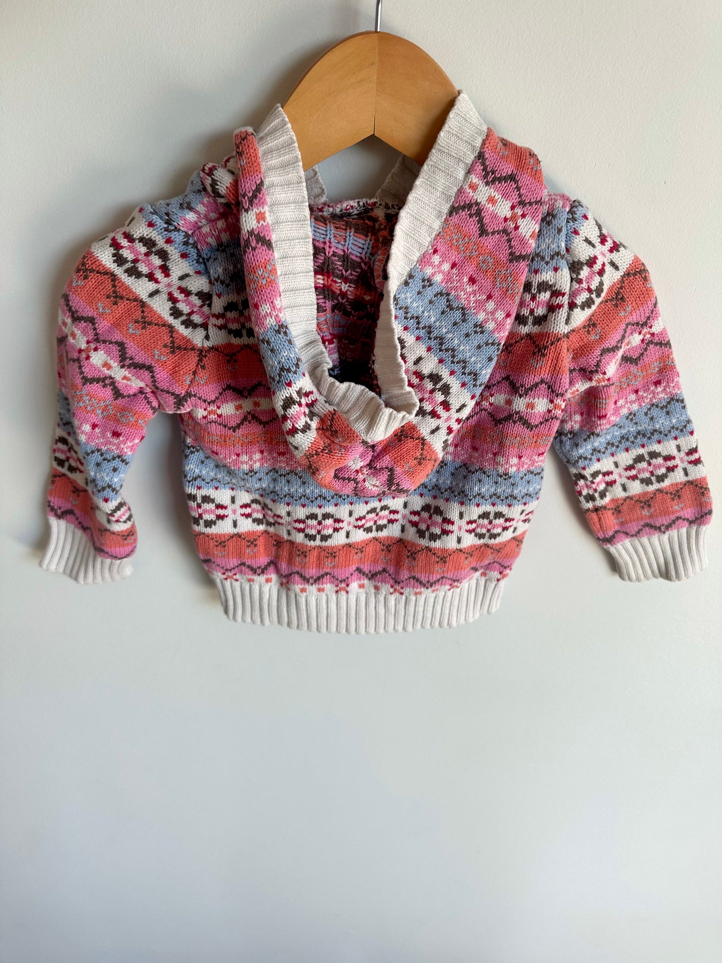 Hooded Aztec Colorful Sweater / 2T