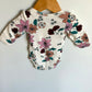 Burgundy Bow Floral Bodysuit / 3m