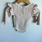 Pehr Organic Blush Striped Bodysuit / 6-12m