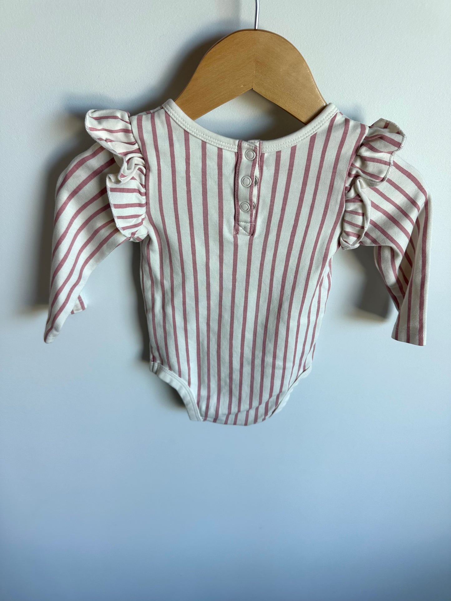 Pehr Organic Blush Striped Bodysuit / 6-12m
