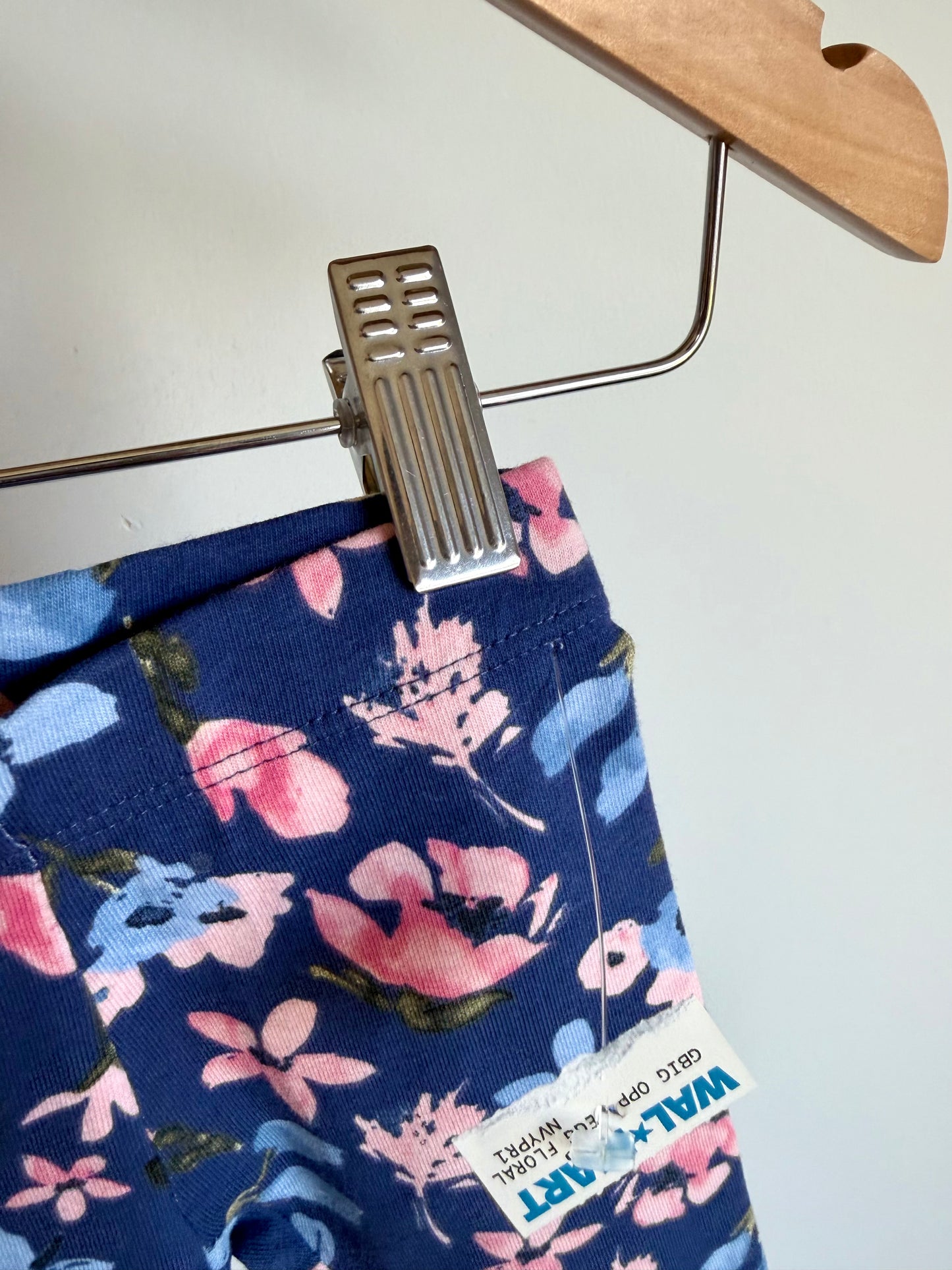 Floral Indigo Pants (With tags) / 0-3m