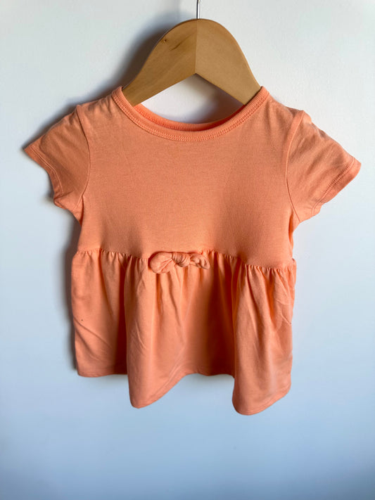 Bright Orange Dress with Bow / 12-18m