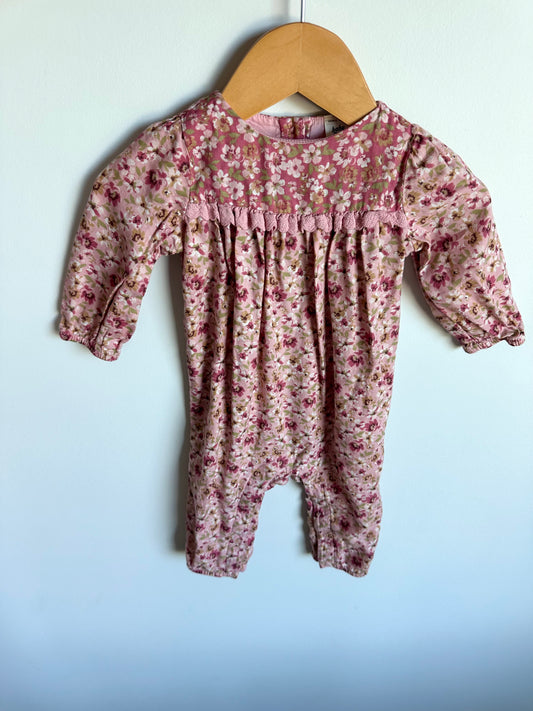 Pink Floral Jumpsuit  / 6m